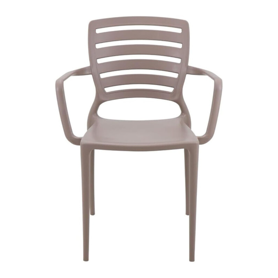 Sofia Armchair Holed Backrest - Taupe