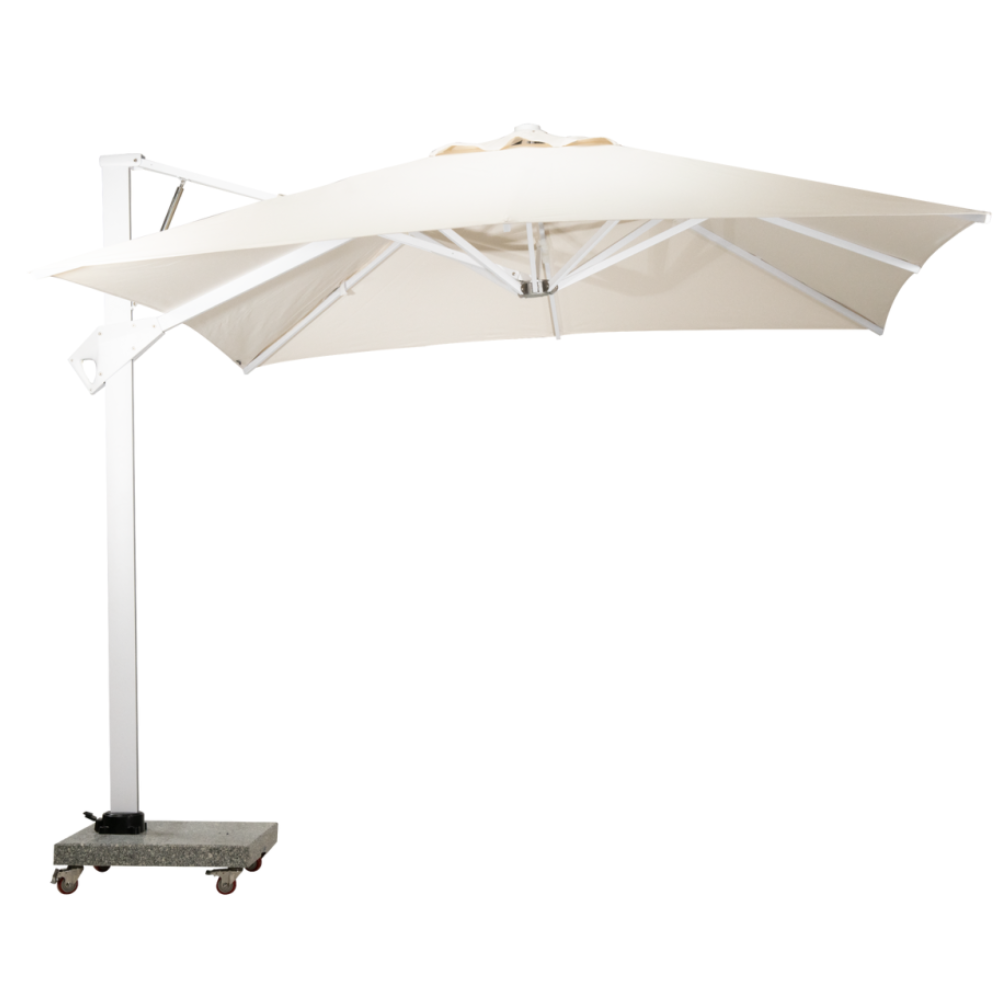 Suncoast 3X3 Meter Square Hydraulic Cantilever Umbrella With 90Kg Granite Base