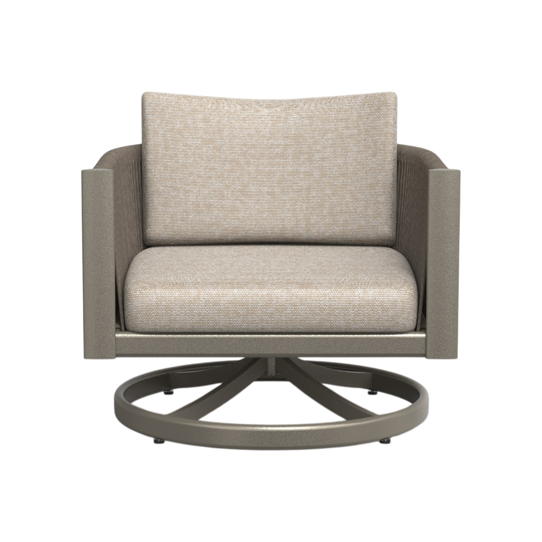 Apollo Swivel Armchair - Brown & Beige