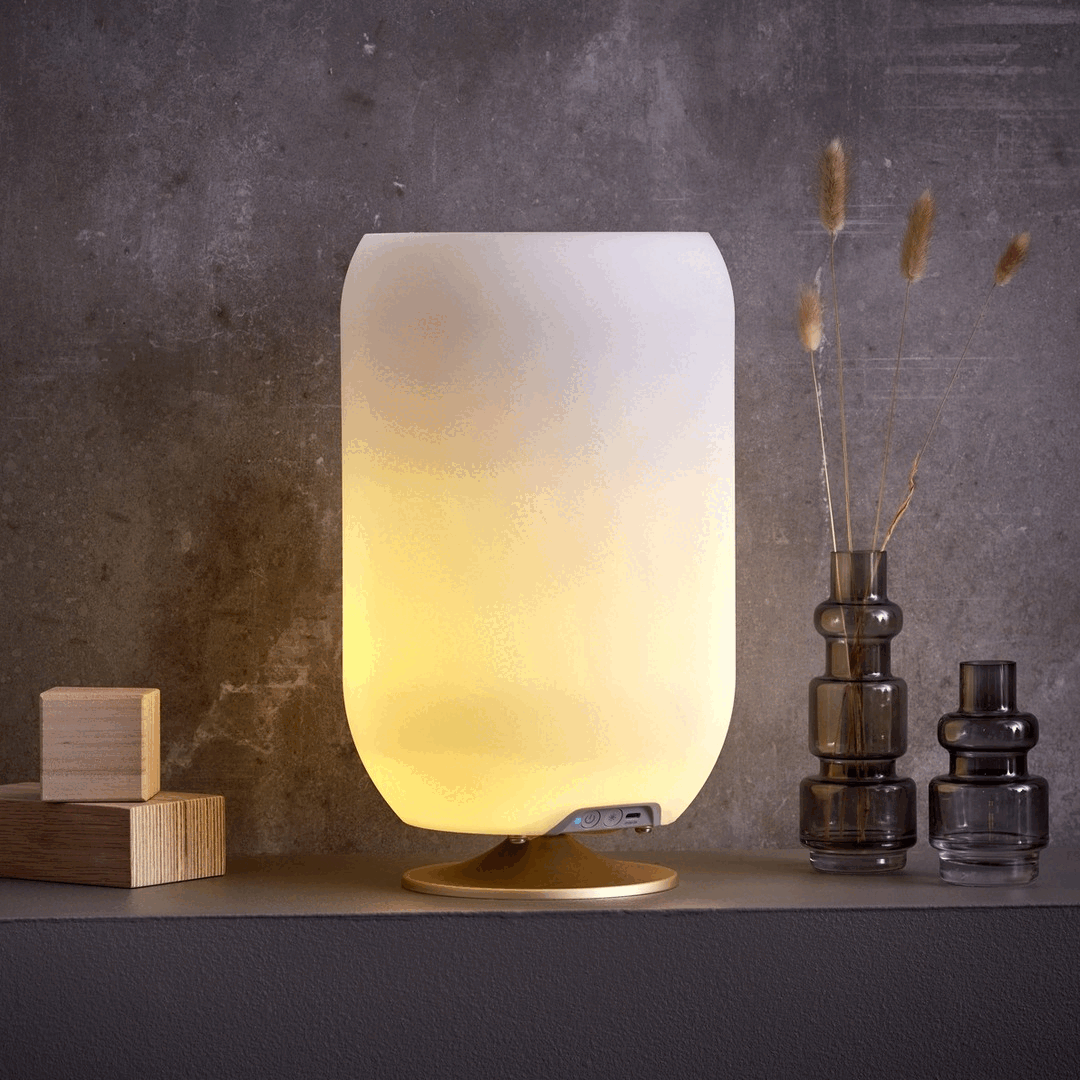 Atmos Brass Lamp with Drink Cooler & Bluetooth Speaker