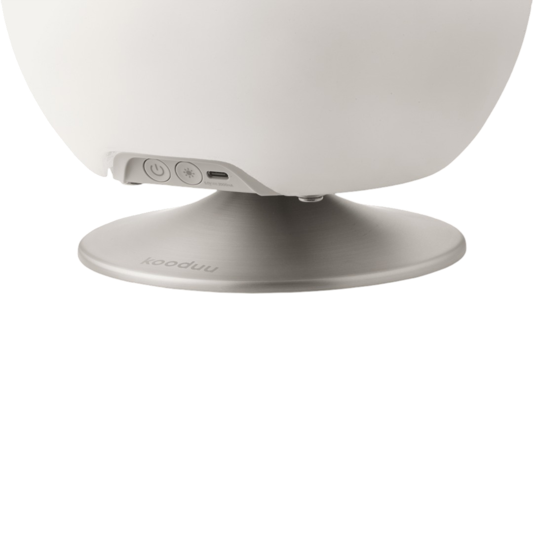 Atmos Brushed Silver Lamp with Drink Holder & Bluetooth Speaker