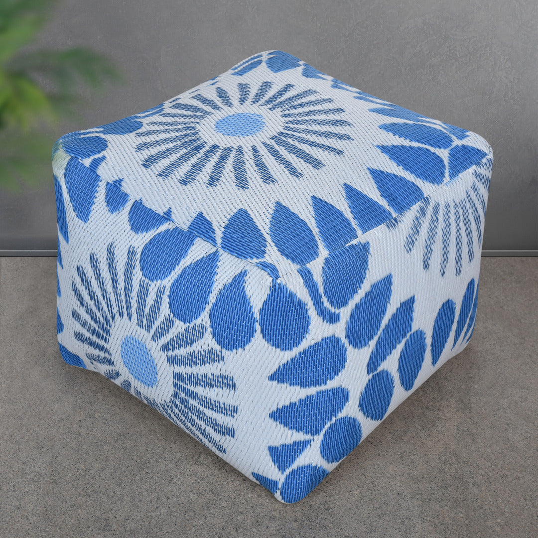 Pegasi Pouf - Ivory / Blue