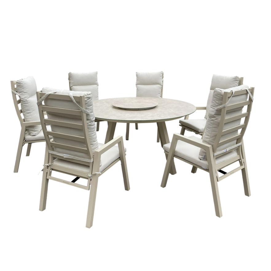 Athena 6-Seater Dining Set - Off White