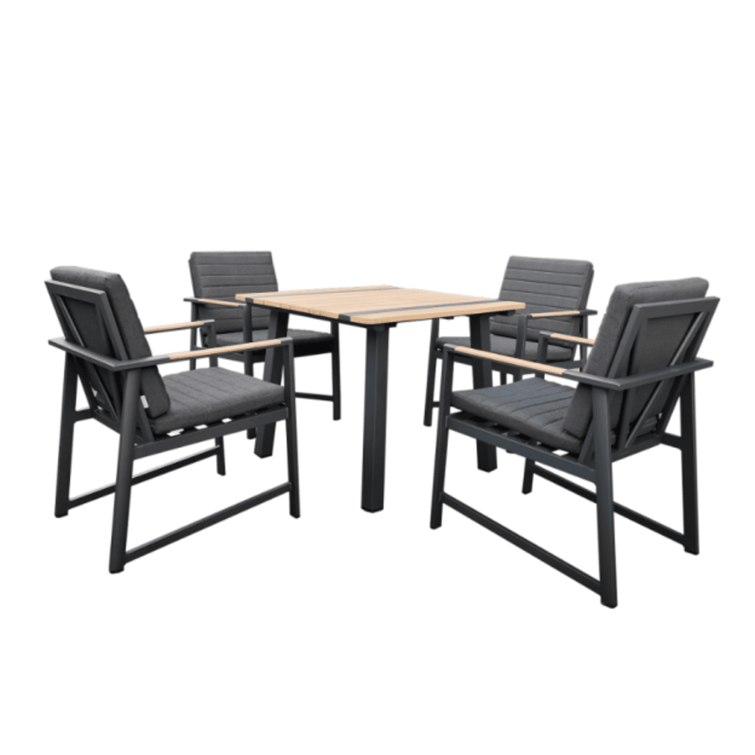 Vision 4-Seater Dining Set - Charcoal