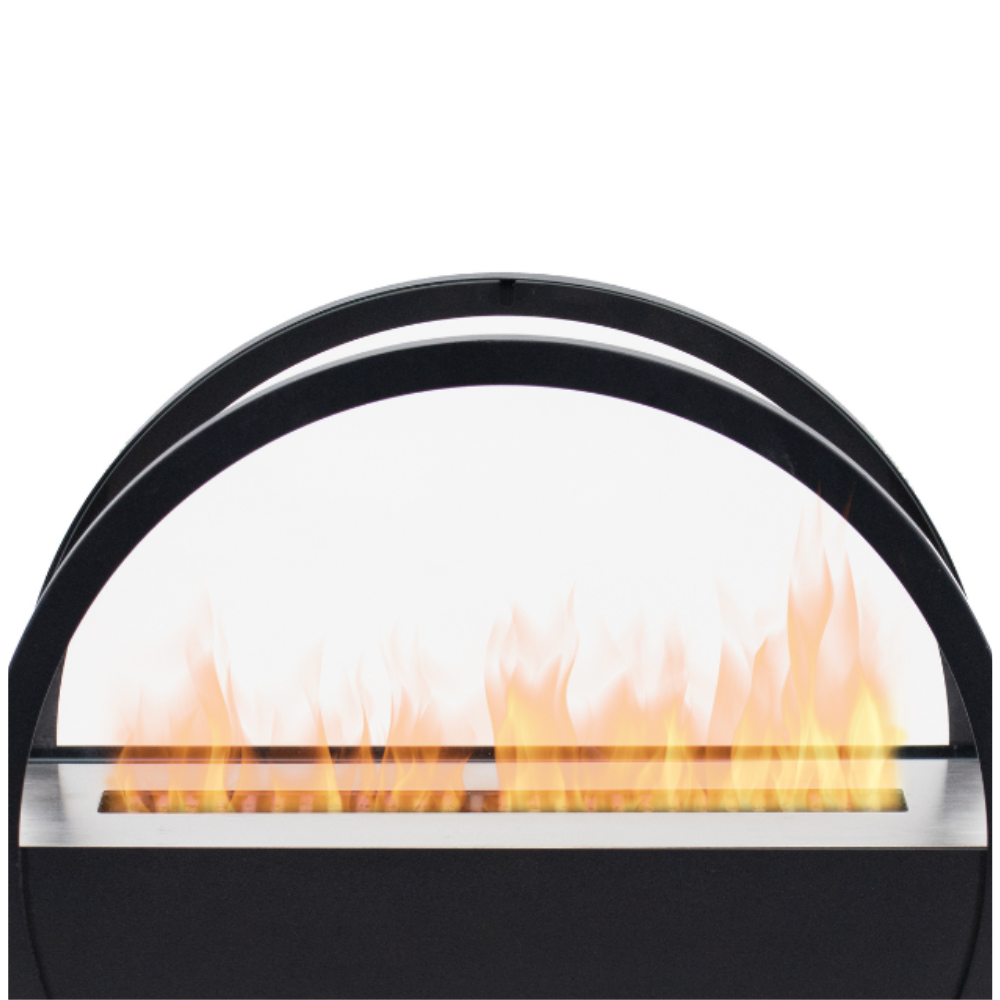 Fire Bowl With Glass Wind Guard & Snuffer With Steel Burn Chamber & Durable Wick