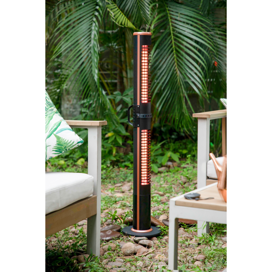 Electric Patio Heater Rose Golden Tube Black/Brown Box