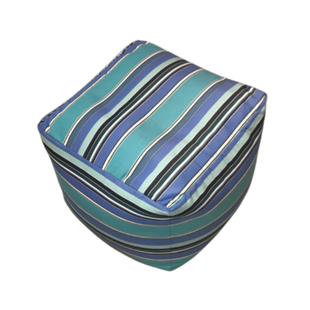 Suncoast Outdoor Customized Square Pouf Blue