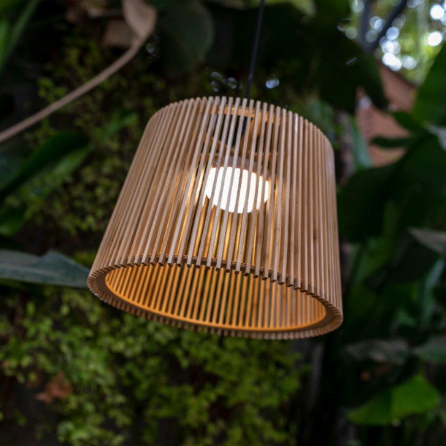 Okinawa Hanging Light Solar & Rechargeable Battery-Brown