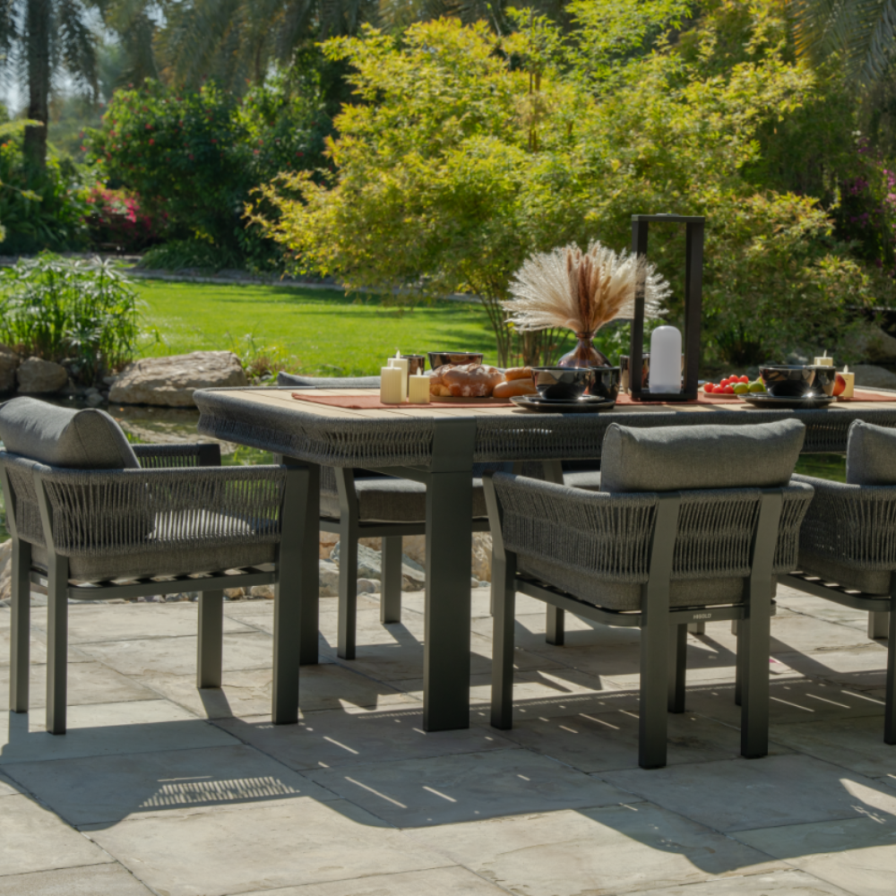 Borromeo Dining Set 6 Seater-Black