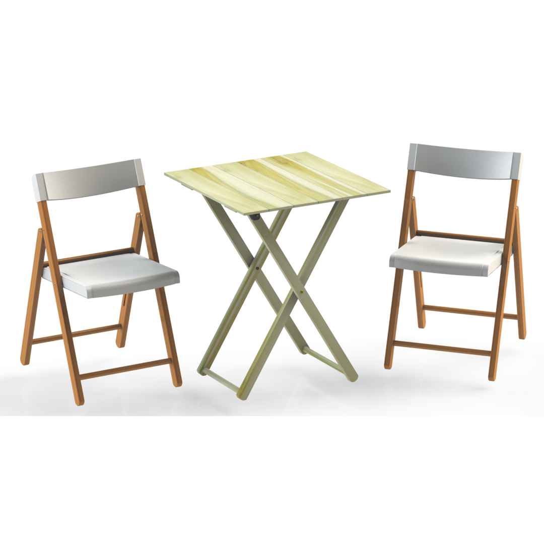 Potenza 3 Pcs Jatoba Wood Set - White / Sand