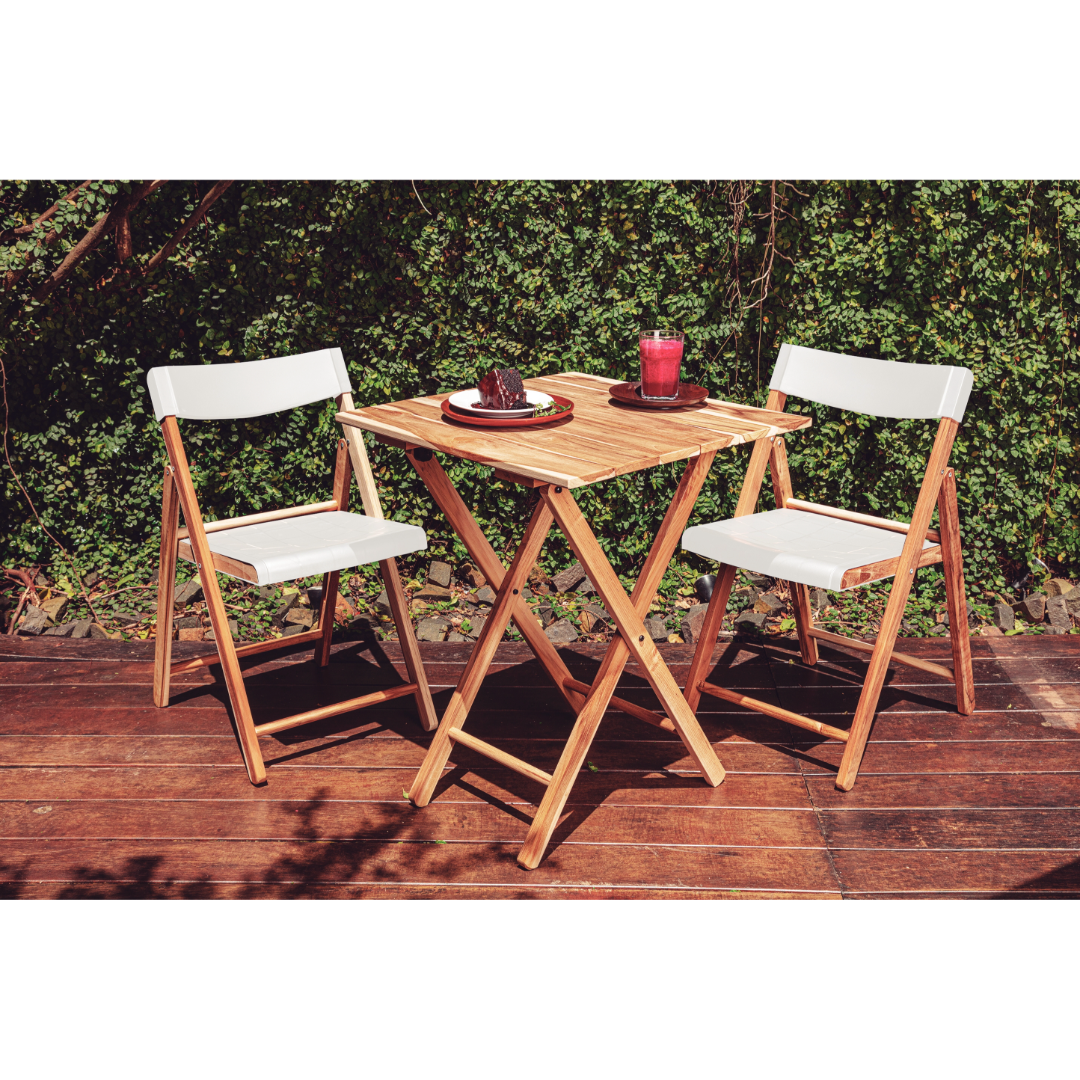 Potenza 3 Pcs Jatoba Wood Set - White / Sand