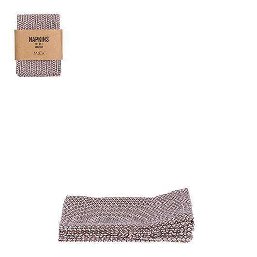Badhi Napkin Set Of 4 Pcs-Dark Brown