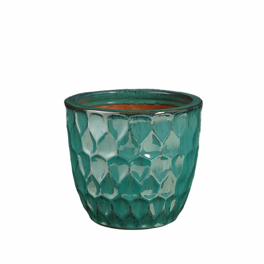 Nevis Round Pot - Turquoise
