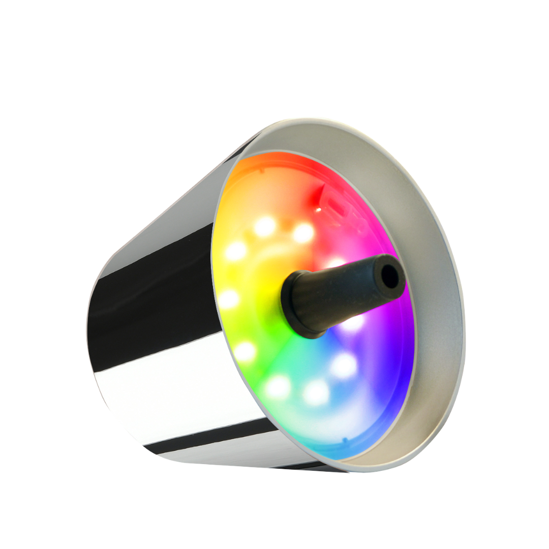 Sompex Top 2.0 Battery RGBW Bottle Light - Glossy Chrome