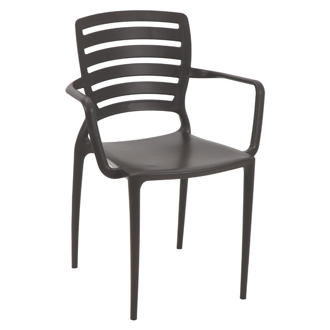 Sofia Armchair Holed Backrest - Dark Brown