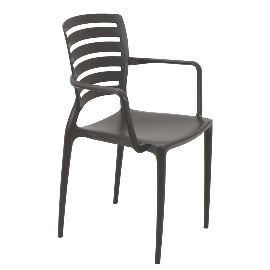 Sofia Armchair Holed Backrest - Dark Brown