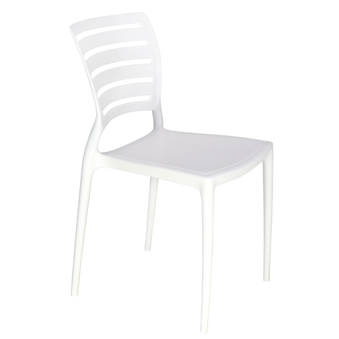 Sofia Chair Horizontal Backrest - White