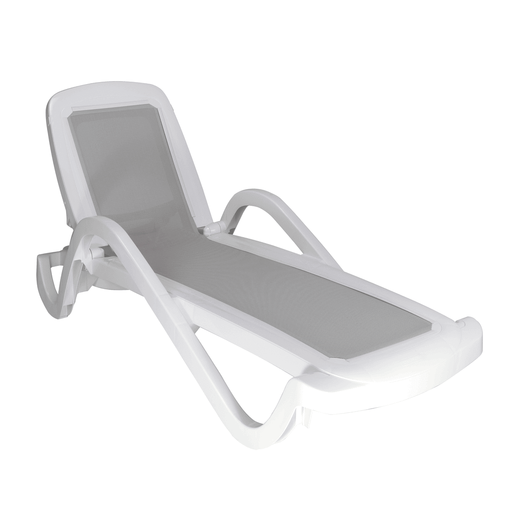 Cancun Sun Lounger - White/Grey