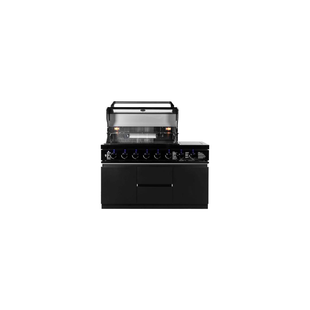 6-Burner BBQ with Rotisseries & Charcoal Tray - Black 