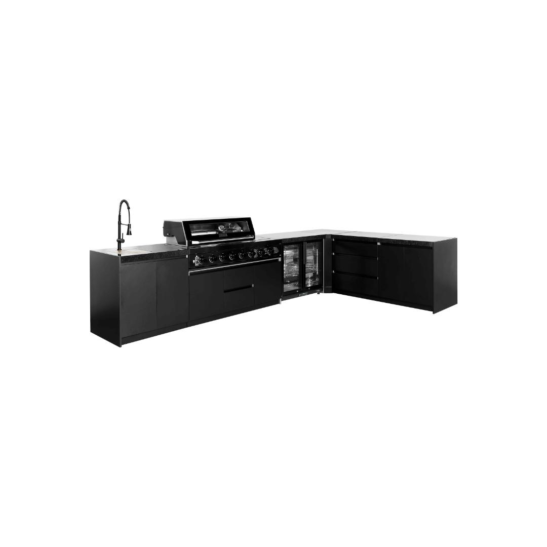 6-Burner BBQ Set With Rotisseries & Charcoal Tray - Black