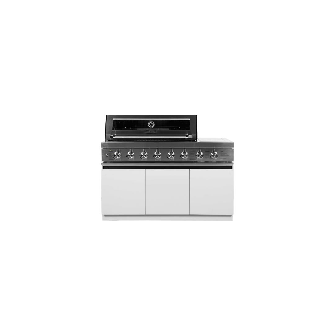 6-Burner BBQ Set With Rotisseries & Charcoal Tray - Creamy White