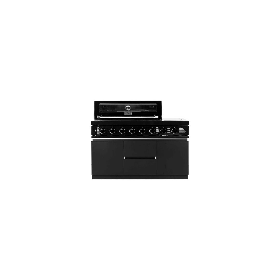 6-Burner BBQ with Rotisseries & Charcoal Tray - Black 