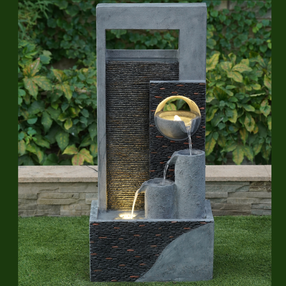 Wall Garden Water Planter Fountain With LED Light