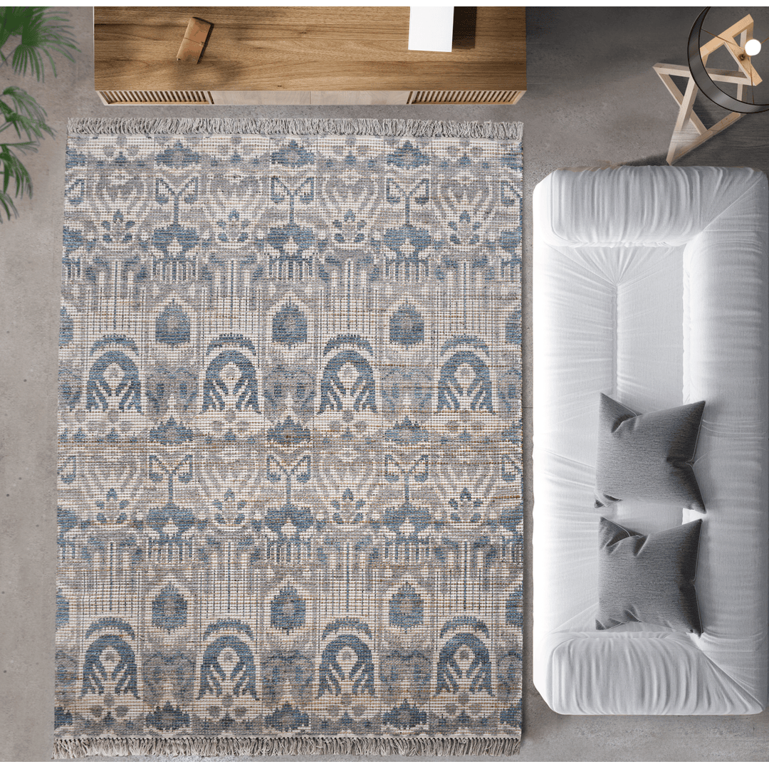 Aleck Rug - Ivory / Blue