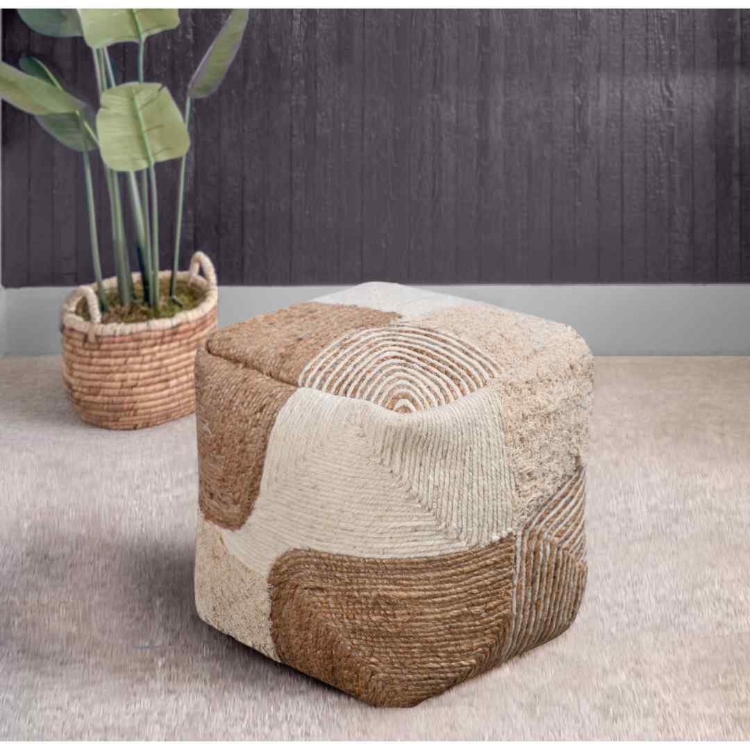 Colusa Pouf - Ivory / Beige
