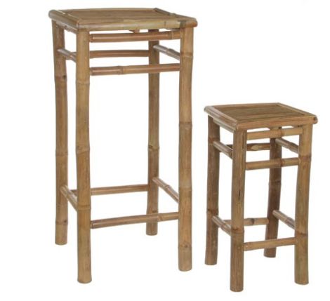 Tropical Bamboo (L) Side Table-Brown