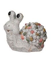 Snail Sculpture Garden Ornament Off-White