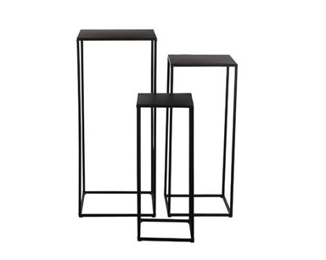 Quinty Square Side Table (L)-Black