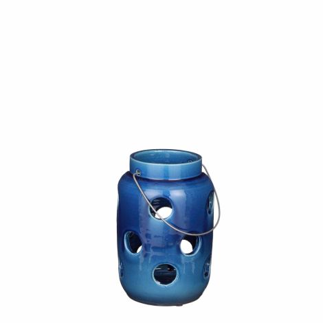 Arena Ceramic Lantern (M)-Blue 