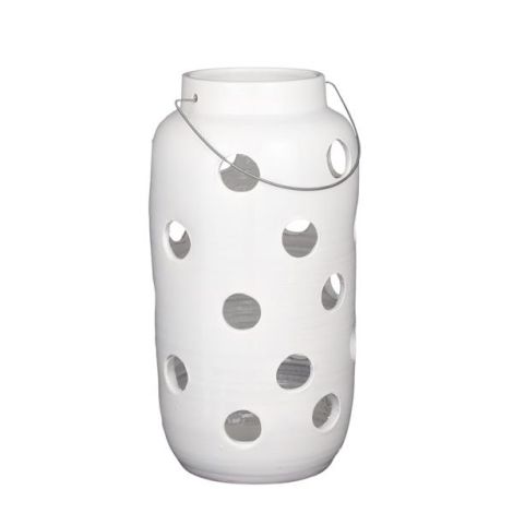 Arena Ceramic Lantern White (L)- Edel-1097235