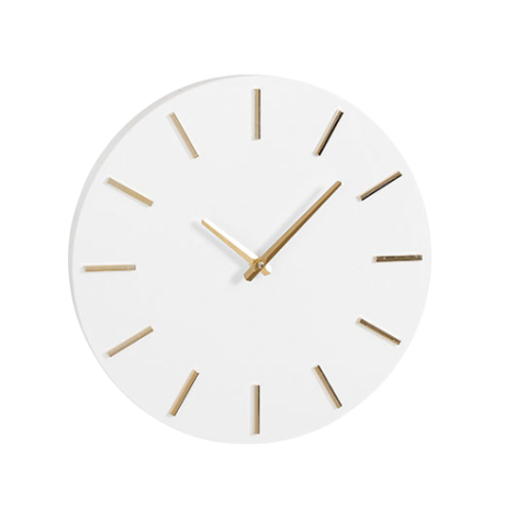 Brixen Aluminium Wall Clock-White