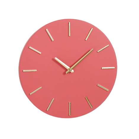 Brixen Aluminium Wall Clock Pink