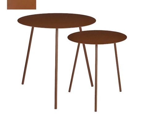 Pontus Round Side Table (L)-Brown