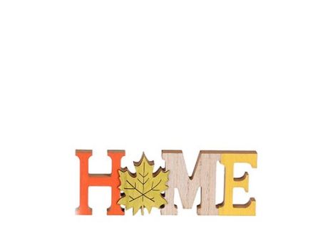 Wall Hanging Décor ''HOME'' Made of Birch Wood Brown