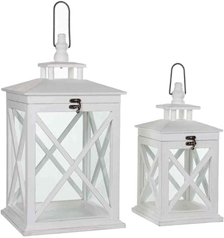 LANTERN WOODEN WHITE (S)-SUNCOAST (ONE UNIT OF MENTIONED DIMENSION ONLY)
