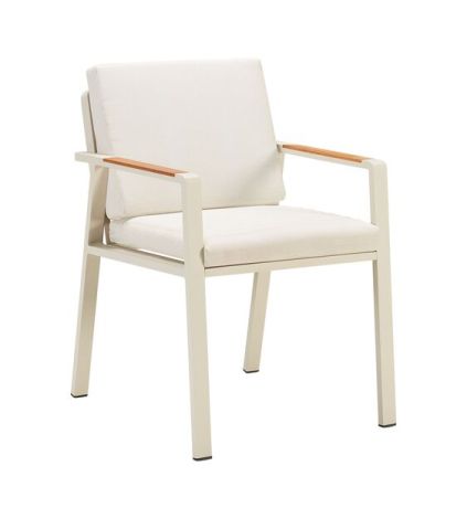 Nofi Dining Chair With Anthracite Aluminium Frame-White