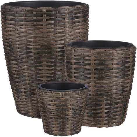 QUIN ROUND POT FOR PLANTERS (S)-BROWN SUNCOAST (ONE UNIT ONLY)