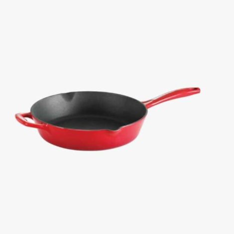 TRAMONTINA 10 IN SKILLET - CAST IRON-RED-NONSTICK ENAMELE COATING 