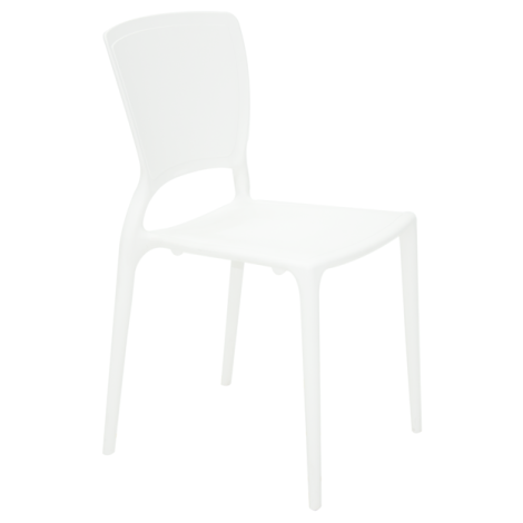 Sofia Armless Chair With Closed Backrest-White