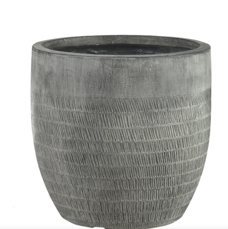 Zembla Round Pot (L)-Dark Grey