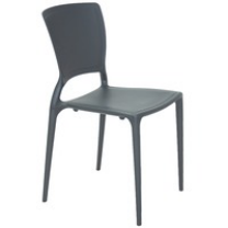 SOFIA DINING CHAIR ARMLESS SOLID BACK GRAPHITE-SUNCOAST