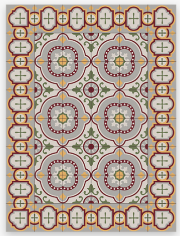 Bizantino Outdoor Carpet-Red/Grey (NO RETURN)