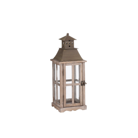 Suncoast Outdoor Wooden Lantern (S)- Brown