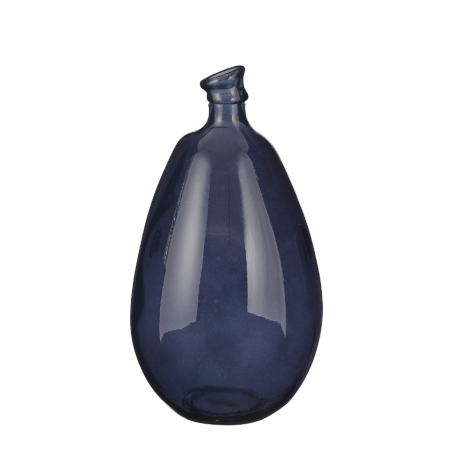 Pinto Outdoor Recycled Glass Vase-Black