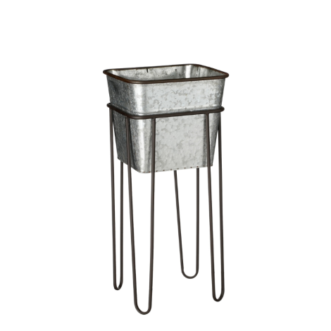 POT-HOLDER/ PLANTER WITH STAND- SILVER-SUNCOAST- (M)
