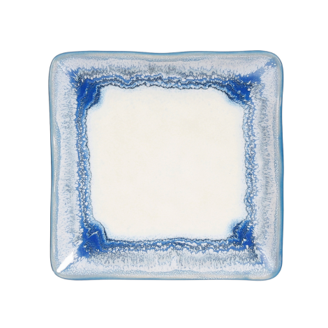 TANZI SQUARE GLAZED PROCELAIN PLATE- EDEL-1120559 -3- BLUE